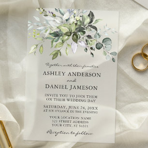 Invitations En Acrylique Aquarelle Botanique Mariage de verdure