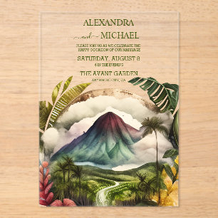 Invitations En Acrylique Aquarelle Costa Rica Destination Mariage Invitati