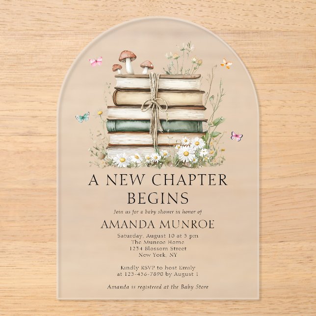 Invitations En Acrylique Aquarelle Florale Un nouveau Baby shower de chapit (Recto)