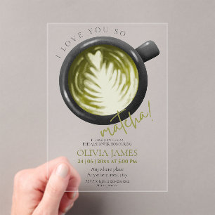 Invitations En Acrylique Aquarelle Matcha thème acrylique douche nuptiale
