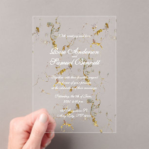 Invitations En Acrylique Aquarelle Pinceau Parties scintillant Acrylique In