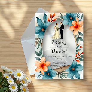 Invitations En Acrylique Aquarelle romantique Floral Bride Et Mariage de ch