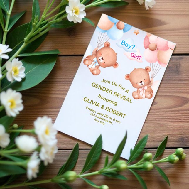 Invitations En Acrylique Aquarelle rose bleu mignonne Genre Reveillez Invit (Créateur téléchargé)