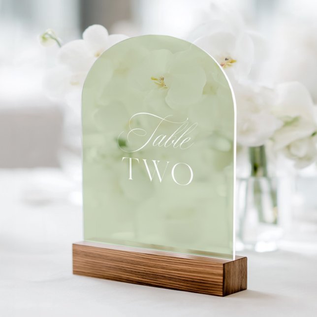 Invitations En Acrylique Arc Acrylique Sage Vert Mariage Tableau Deux Nombr (Arch Acrylic Sage Green Wedding Table Two Number)