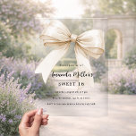 Invitations En Acrylique Arc beige élégant clair Sweet 16 luxe<br><div class="desc">Un arrière - plan clair et transparent,  décoré d'un grand arc beige crème. Personnalisez et ajoutez un nom et des détails du parti.</div>