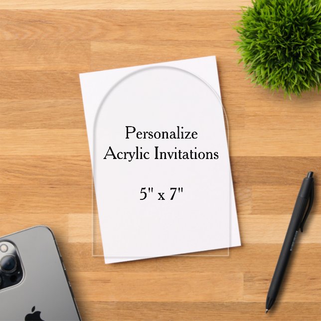 Invitations En Acrylique arc de 5" x 7" (Insitu (Carte d'invitation))