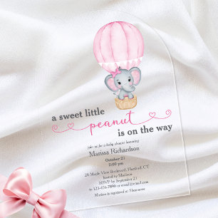 Invitations En Acrylique Arc de cercle pour la baby shower de la petite fil