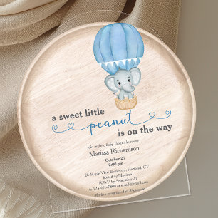 Invitations En Acrylique Arc de cercle pour la Baby Shower d'un Petit Garço