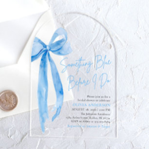 Invitations En Acrylique Arc en ciel bleu quelque chose de bleu avant que j