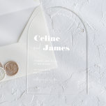 Invitations En Acrylique Arc moderne Personnalisé Blanche Revêtement Clair<br><div class="desc">Arc moderne recouvert blanc personnalisé Clair Mariage Acrylique Invitations</div>