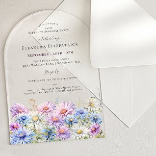 Invitations En Acrylique ARCH DE FÊTE SURPRISE 65 Fleur de naissance de sep