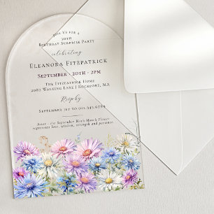 Invitations En Acrylique ARCH FÊTE SURPRISE 30 septembre Fleur de naissance