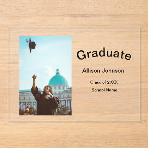 Invitations En Acrylique arch photo moderne élégante simple fête de graduat