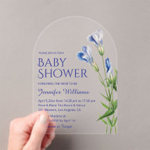 arche de baby shower aquarelle florale bleue pour 