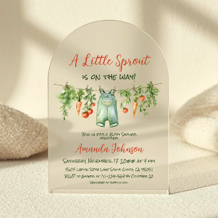 Invitations En Acrylique Arche de Baby Shower Ferme Vêtements de Bébé Pouss