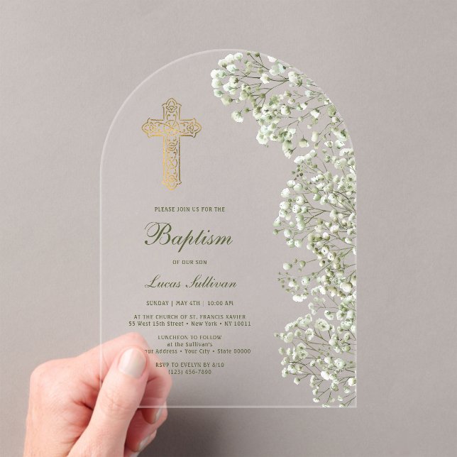 Invitations En Acrylique Arche de baptême Baby's Breath (In situ (ordinateur de poche))