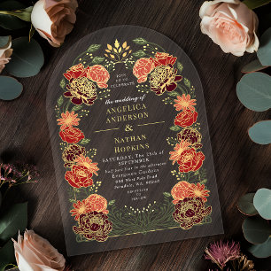 Invitations En Acrylique Arche de mariage de jardin fleuri enchanté d'Imagi