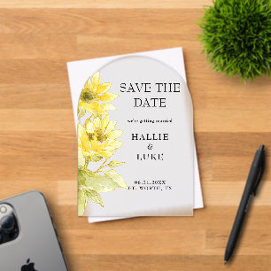 Invitations En Acrylique Arche de mariage tournesol aquarelle pour carte de