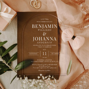 Invitations En Acrylique Arche Mariage transparent élégant