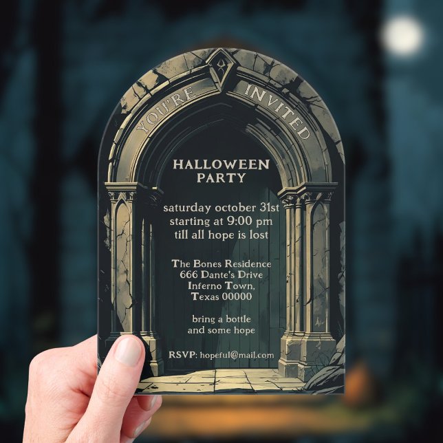 Invitations En Acrylique Archivage gothique Halloween Party Acrylique Invit (For your gothic theme Halloween Party - just add your details)