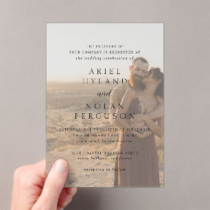 Invitations En Acrylique Ariel Elegant Photo Mariage moderne