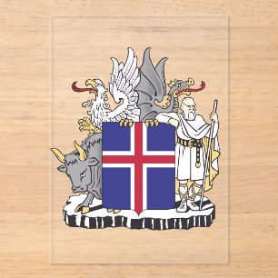 Invitations En Acrylique Armoiries de l'Islande Gardiens mythiques Art