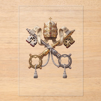Invitations En Acrylique Armoiries du Vatican symbole du drapeau du pays sa