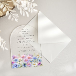 Invitations En Acrylique ARQUE ACRYLIQUE 18 Anniversaire Fleur de naissance