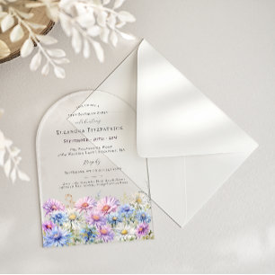 Invitations En Acrylique ARQUE ACRYLIQUE 19 Anniversaire Fleur de naissance