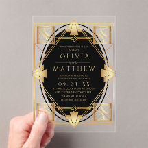 Art Deco Black and Gold Geometric Wedding