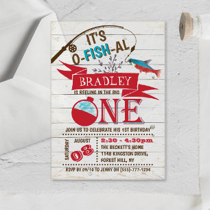 Invitations En Acrylique Attraper Le Gros Poisson 1er Anniversaire de Pêche