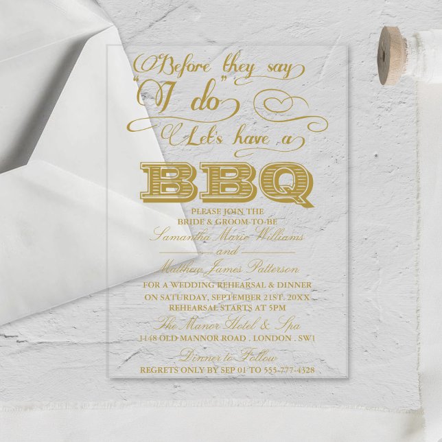 Invitations En Acrylique Avant Qu'Ils Disent Que Je Fais Un BBQ ! (Créateur téléchargé)