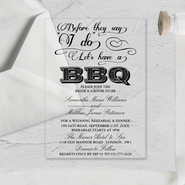 Invitations En Acrylique Avant Qu'Ils Disent Que Je Fais Un BBQ ! (Créateur téléchargé)