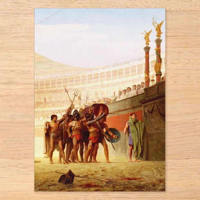 Invitations En Acrylique Ave Caesar de Jean-Leon Gerome (Recto)