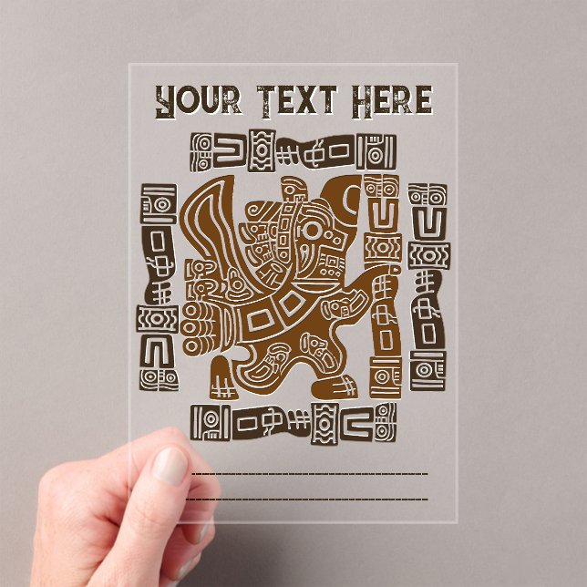 Invitations En Acrylique Aztec Eagle Guerrier Tribal Art antique (In situ (ordinateur de poche))