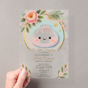 Invitations En Acrylique Baby Shower "Bébé Adorable Petit Bouffi"