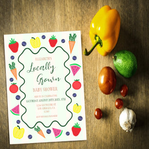 Invitations En Acrylique Baby shower de marché des fermiers cultivés locale