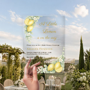 Invitations En Acrylique Baby Shower d'été au citron de luxe