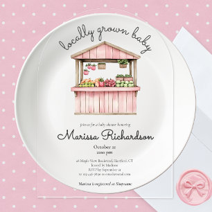 Invitations En Acrylique Baby shower du marché agricole