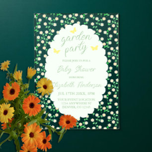 Invitations En Acrylique Baby shower fête champêtre genre neutre