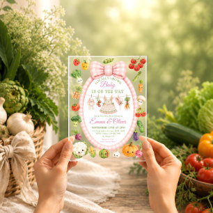 Invitations En Acrylique Baby Shower Fille Marché de Producteurs Locaux