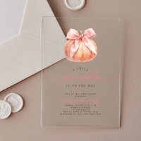 Baby Shower Fille Petit Citrouille Rose Ruban