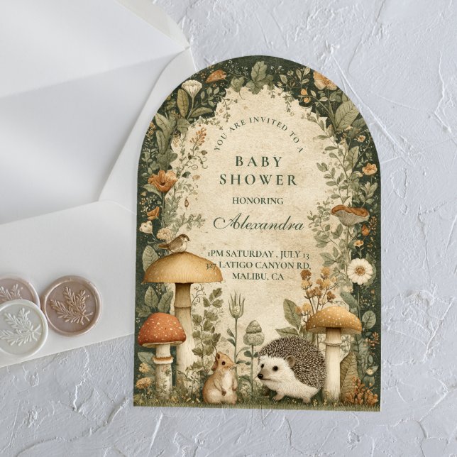 Invitations En Acrylique Baby-Shower Forêt Verte Rustique (Créateur téléchargé)