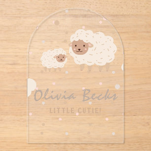 Invitations En Acrylique Baby shower Illustratif Cream Pastel