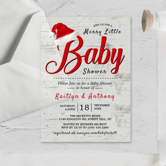 Invitations En Acrylique Baby Shower Joyeux Petit Noël (Créateur téléchargé)