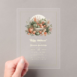 Invitations En Acrylique Baby Shower Marché fermier élégant