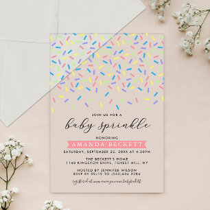 Invitations En Acrylique Baby shower Moder Sprinkl