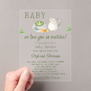 Invitations En Acrylique Baby Shower Moderne "Nous t'aimons tellement Match