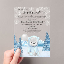 Baby shower Ours en peluche d'hiver