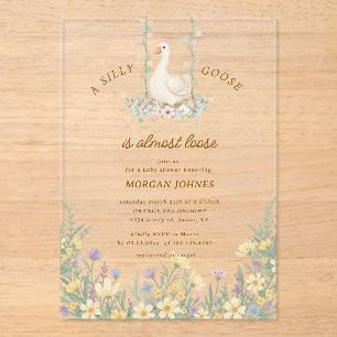 Invitations En Acrylique Baby-Shower pour notre petite oie sotte